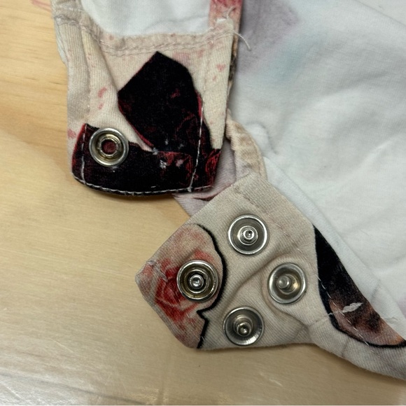 Samantha Pleet Starcrossed 3/4 Sleeve Bodysuit Collage Stretch Cream Medium - Picture 9 of 15